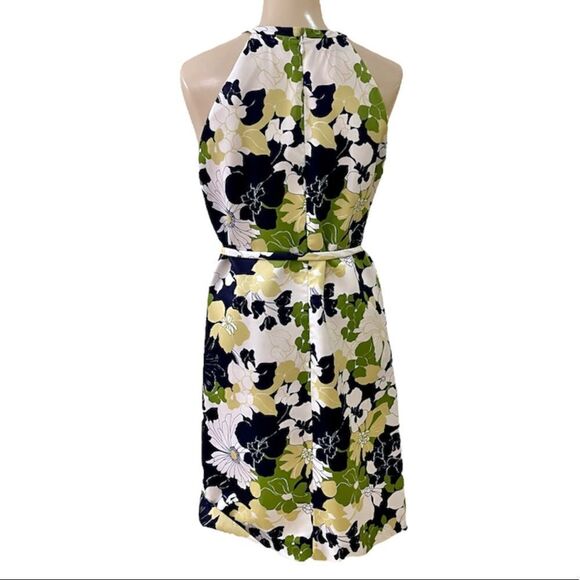 Vintage Handmade Spring Summer Floral Print Polyester Tie Halter Shift Dress - Picture 2 of 15